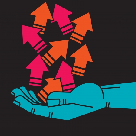 arrow vector with handのイラスト素材