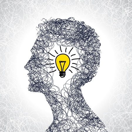 idea concept with human headのイラスト素材