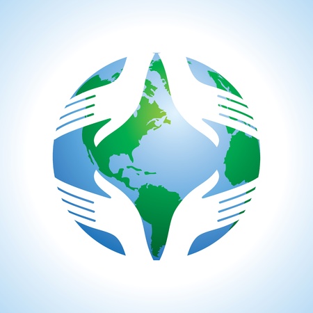 hand and globeのイラスト素材