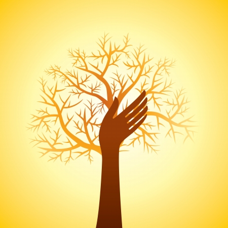hands treeのイラスト素材