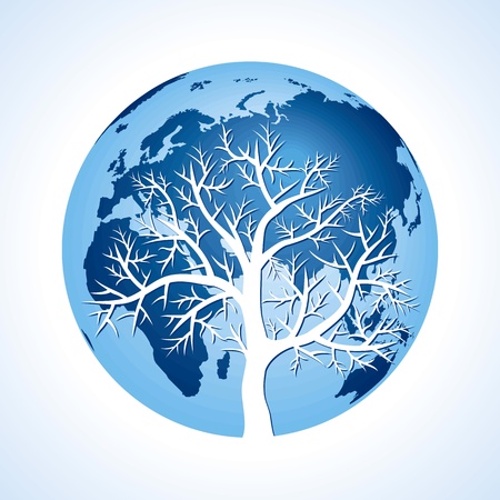 tree with globeのイラスト素材