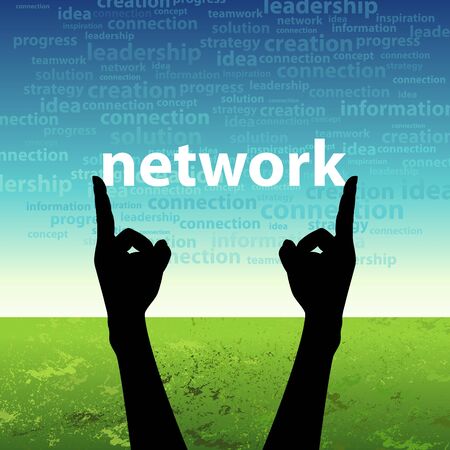 network in handsの写真素材
