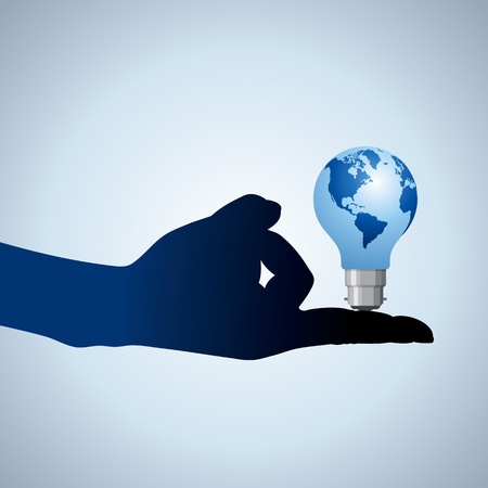 global idea on handのイラスト素材