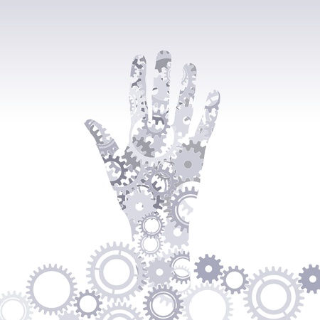 hand hold gearsのイラスト素材
