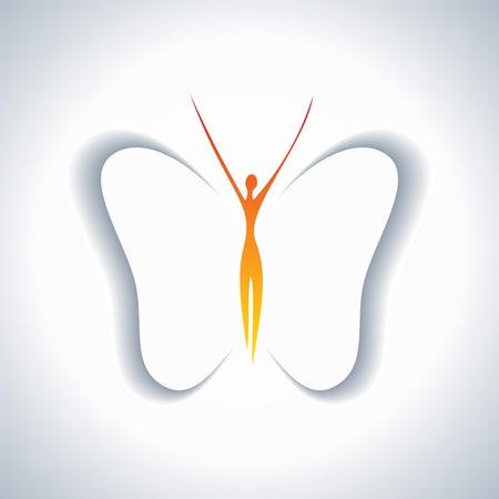 pretty girl with butterfly wingsのイラスト素材