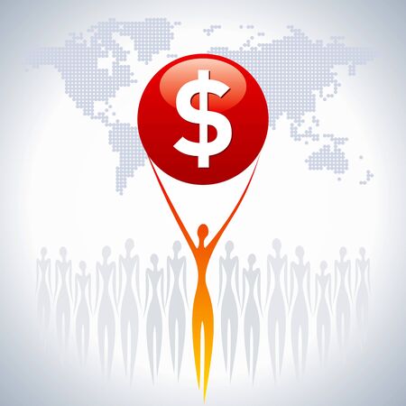 business woman with dollarのイラスト素材