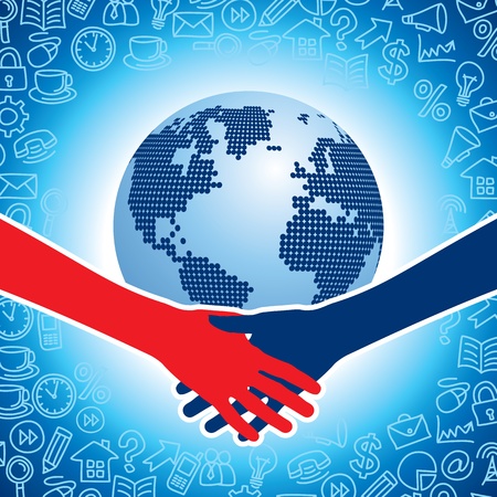 global deal with office iconのイラスト素材