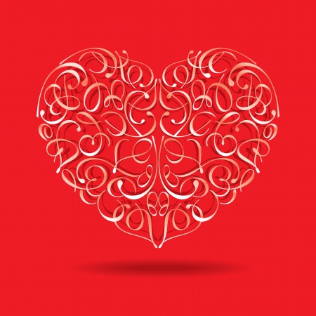 Greeting card with floral heart shapeのイラスト素材