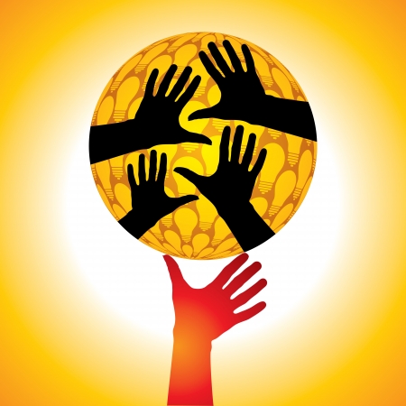 hand hold the globe ideaのイラスト素材