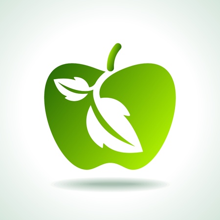 eco icon with appleのイラスト素材
