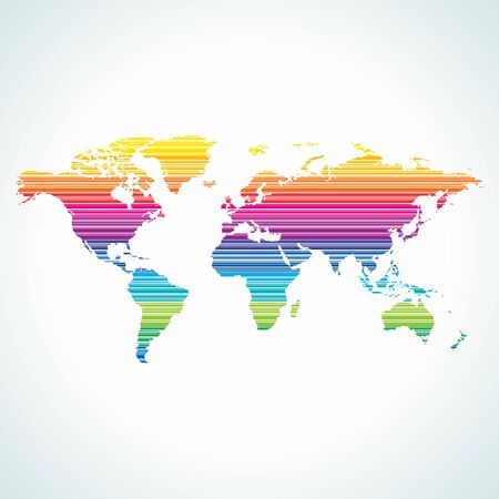 Digital world map design with stripe pattern のイラスト素材