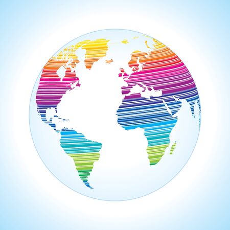 Digital world map design with stripe pattern のイラスト素材