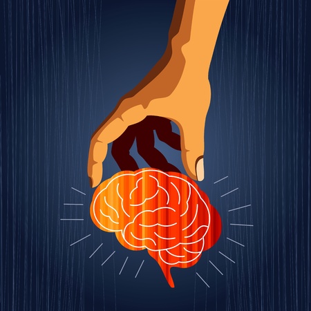 Concept illustration of protecting human knowledge のイラスト素材