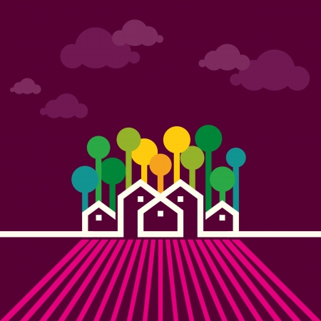 farm house vectorのイラスト素材