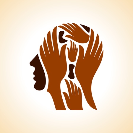 human head thinking a new ideaのイラスト素材