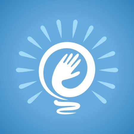 man hand making bulb, ideaのイラスト素材