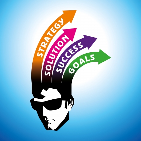 financial graph status thinking, vectorのイラスト素材