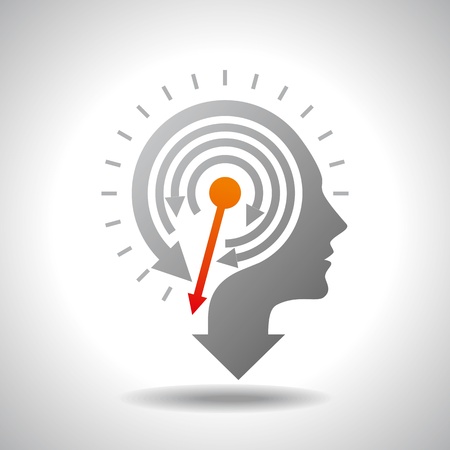 Stop Watch in Human Head - Conceptual Vectorのイラスト素材