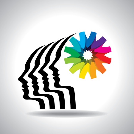 Beautiful fashion women with abstract hair and designのイラスト素材