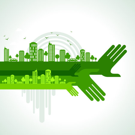 eco friendly hand conceptのイラスト素材