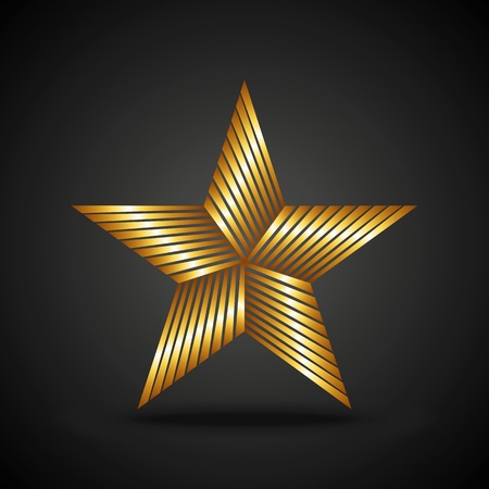 Golden star icon on dark backgroundのイラスト素材