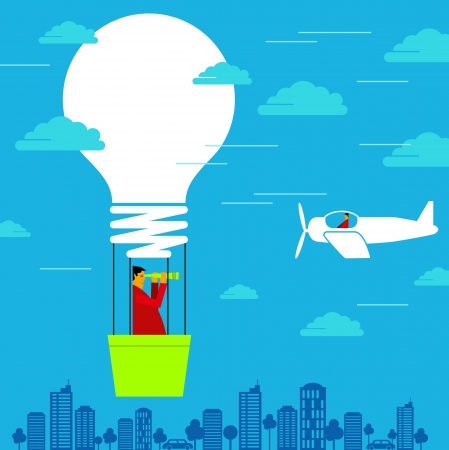 searching a businessman new opportunityのイラスト素材