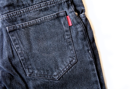square texture image of a jeans pocketの写真素材