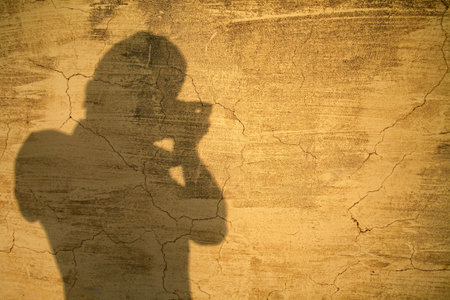 photographar shadow on old texture wall
