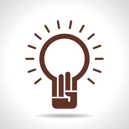 bulb idea with human handのイラスト素材