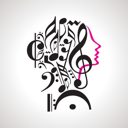 Vector music headのイラスト素材