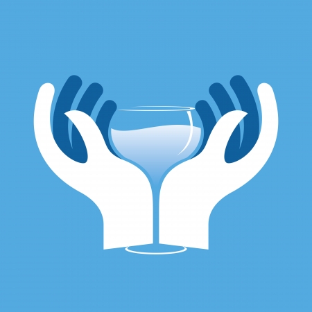 illustration of couple holding glass of wineのイラスト素材