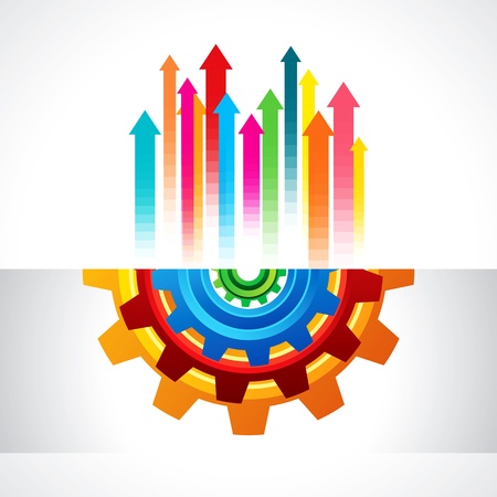 business concept design with gears and arrowsのイラスト素材