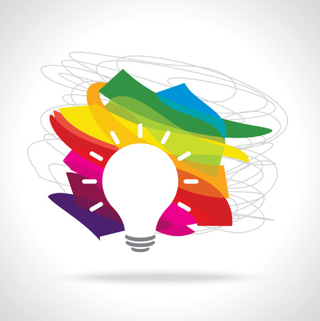 colorful idea bulb vectorのイラスト素材
