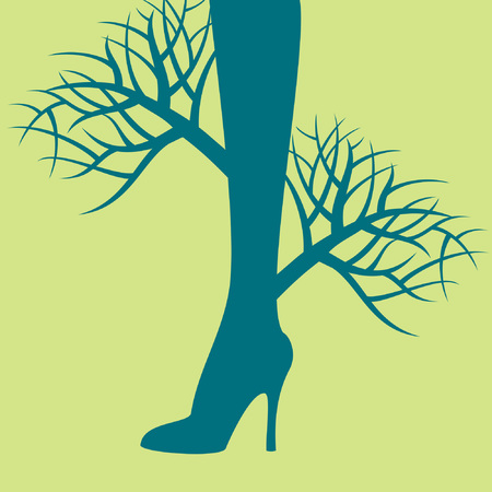 beautiful women legs with nature conceptのイラスト素材