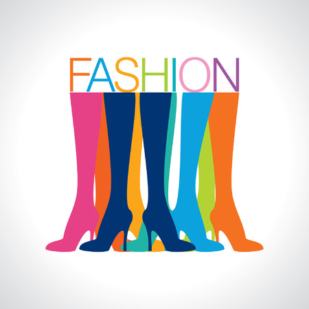 beautiful women legs wearing high-heeled shoes vector illustrationのイラスト素材