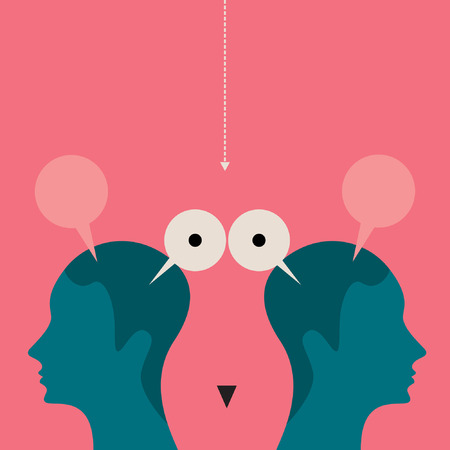 two man thinking about womenのイラスト素材