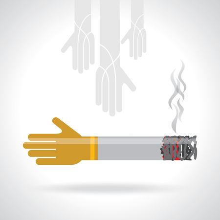 cigarette with hands creative ideaのイラスト素材
