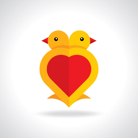 Little love birds  Vector of little love birds  Happy Valentine s のイラスト素材
