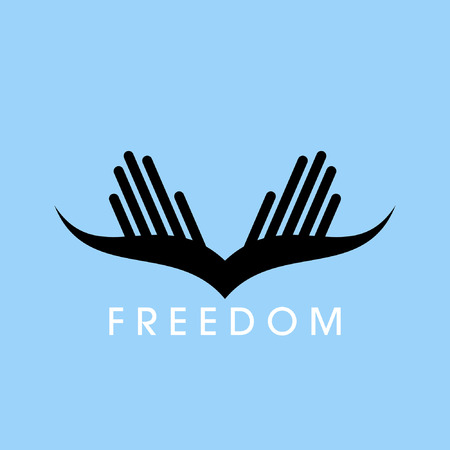 fly of bird to hand  creative ideaのイラスト素材