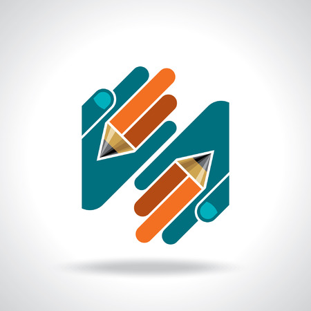 hand with pencil  education ideaのイラスト素材
