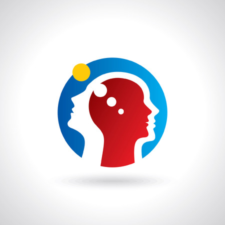 think Thoughts and options  vector illustration of headのイラスト素材