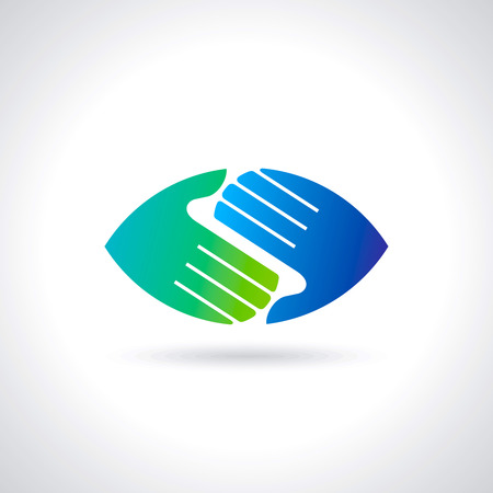 Teamwork symbol  Multicolored handsのイラスト素材