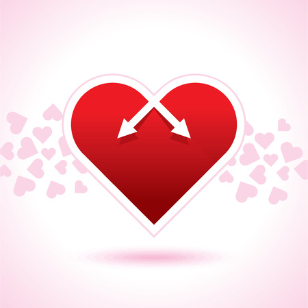 Abstract holiday background with heart and arrow  Valentines day conceptのイラスト素材