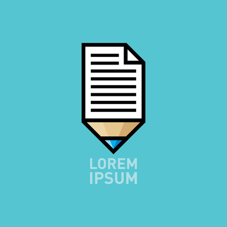 pencil with paper iconのイラスト素材