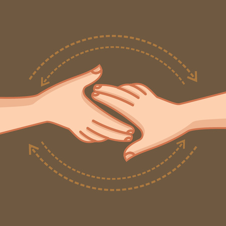 hand shake, vector illustrationのイラスト素材