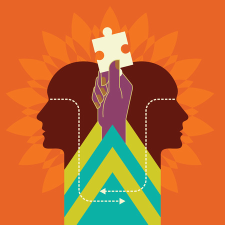 Human Head with hand arrowsのイラスト素材