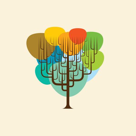 vector of abstract tree iconのイラスト素材