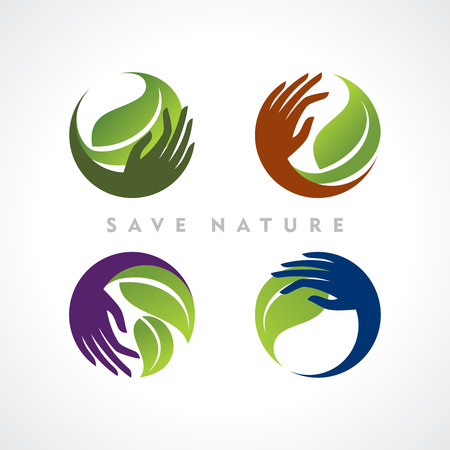 vector collection of ecological symbols and signsのイラスト素材