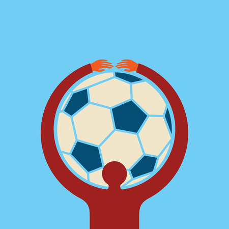 holding football manのイラスト素材