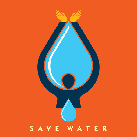 Save water vectorのイラスト素材
